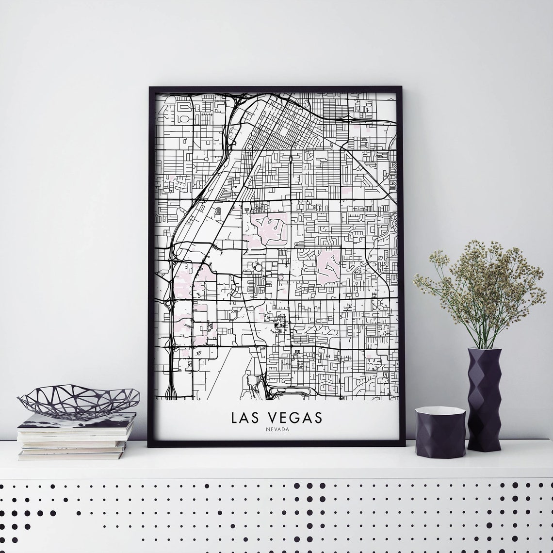 Las Vegas Nevada City Map Art Print