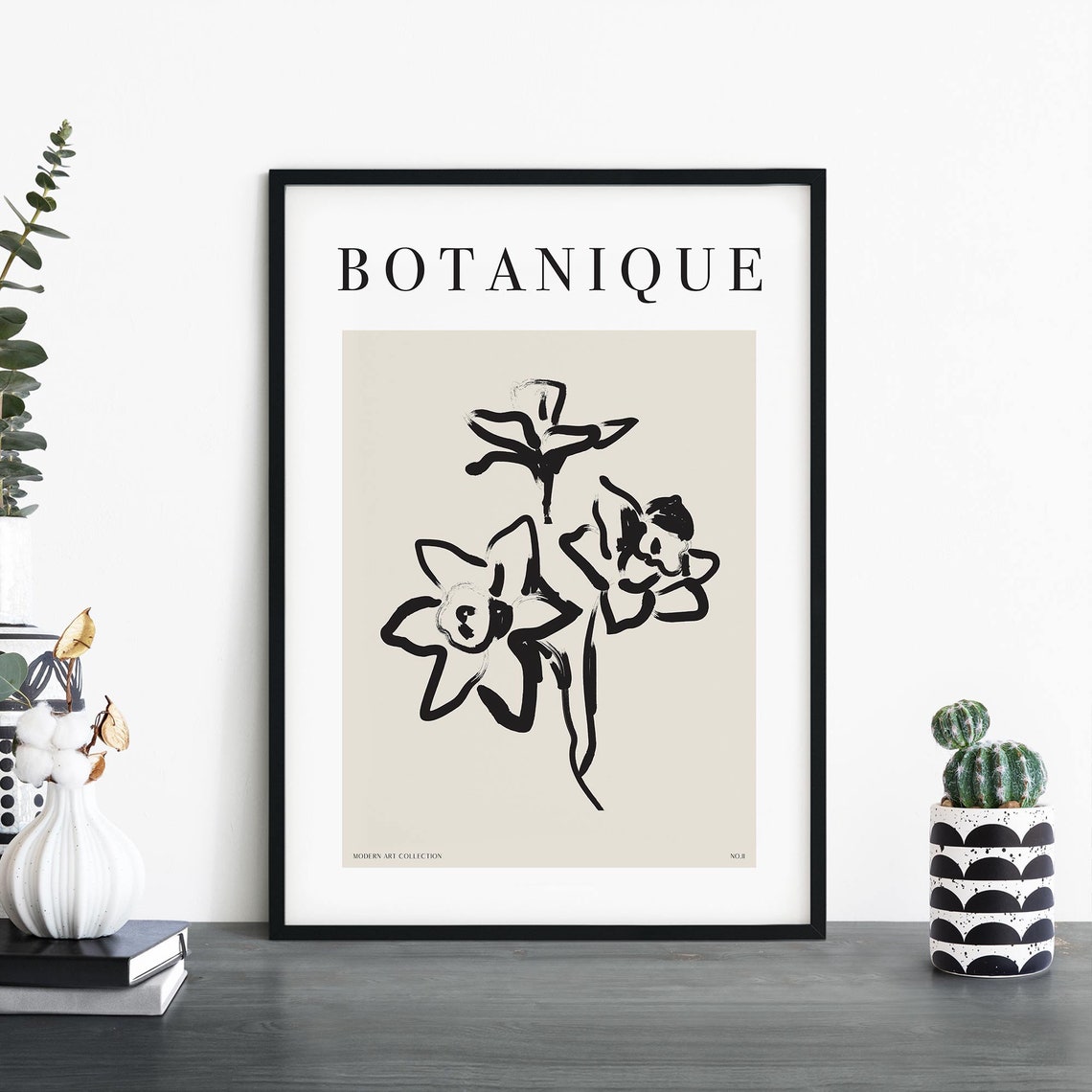Botanique Minimalist Flower Line Art Modern Collection No 11 Poster