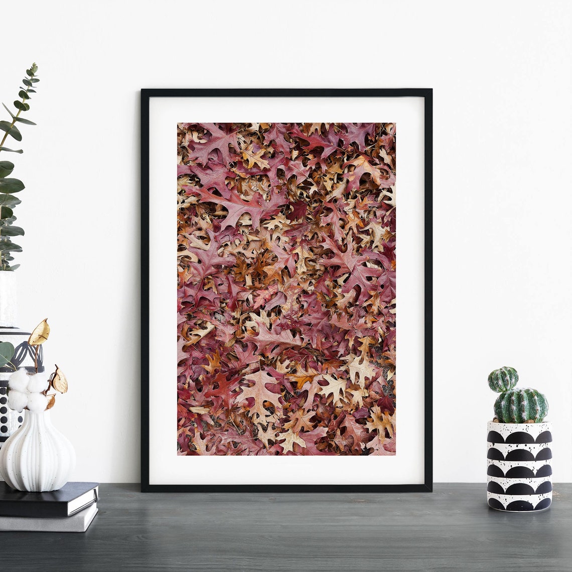 Autumn Oak Leaves Fall Foliage Ground Photo Nature Art Print