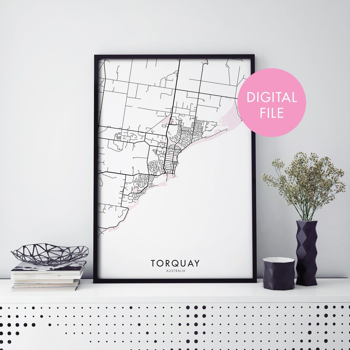 Torquay Victoria Australia City Map Art Print