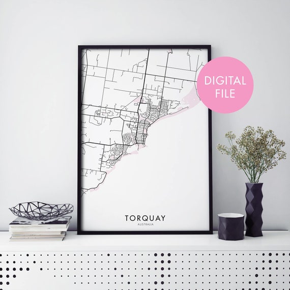 Torquay Victoria Australia City Map Art Print