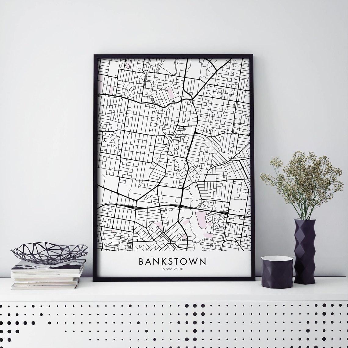 Bankstown Sydney NSW 2200 Australia Minimalist City Map Line Poster