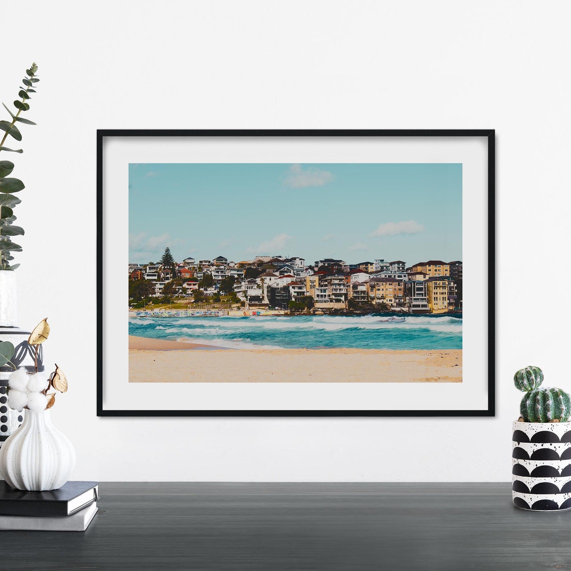 Bondi Beach Sydney Australia Beachfront Houses Coastal Print