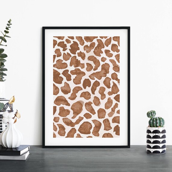 Giraffe Safari Abstract Print Wall Art 4x6 5x7 A4 A3 A2 A1
