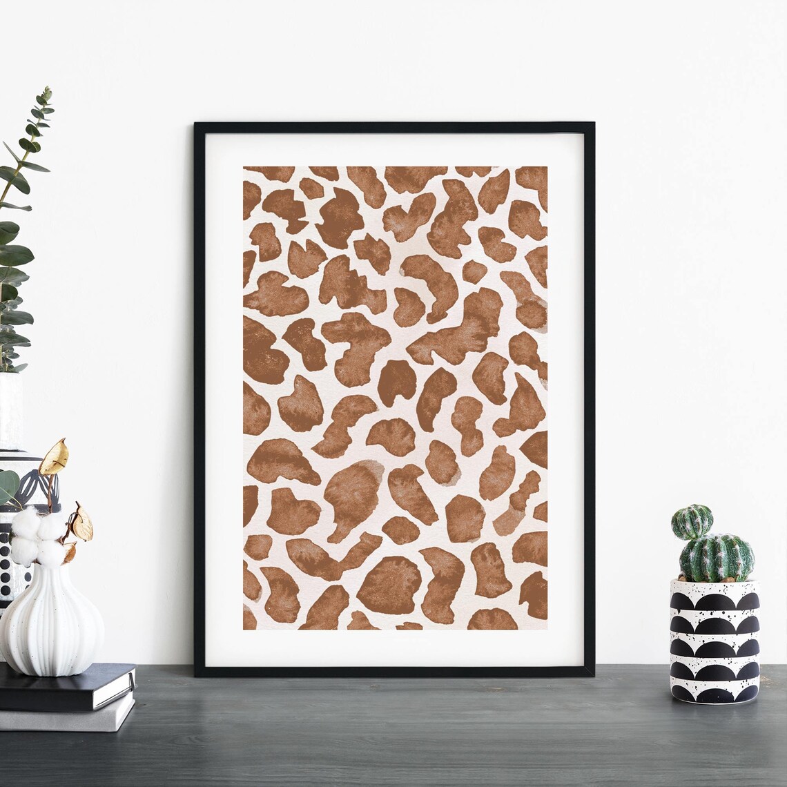 Giraffe Safari Abstract Print Wall Art 4x6 5x7 A4 A3 A2 A1