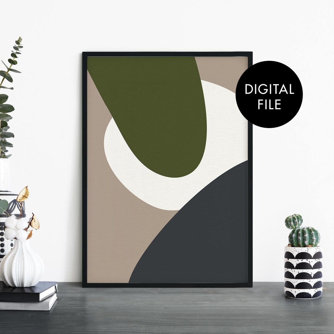Organic Hues No 6 Abstract Curved Shapes Modern Minimalist Wall Art