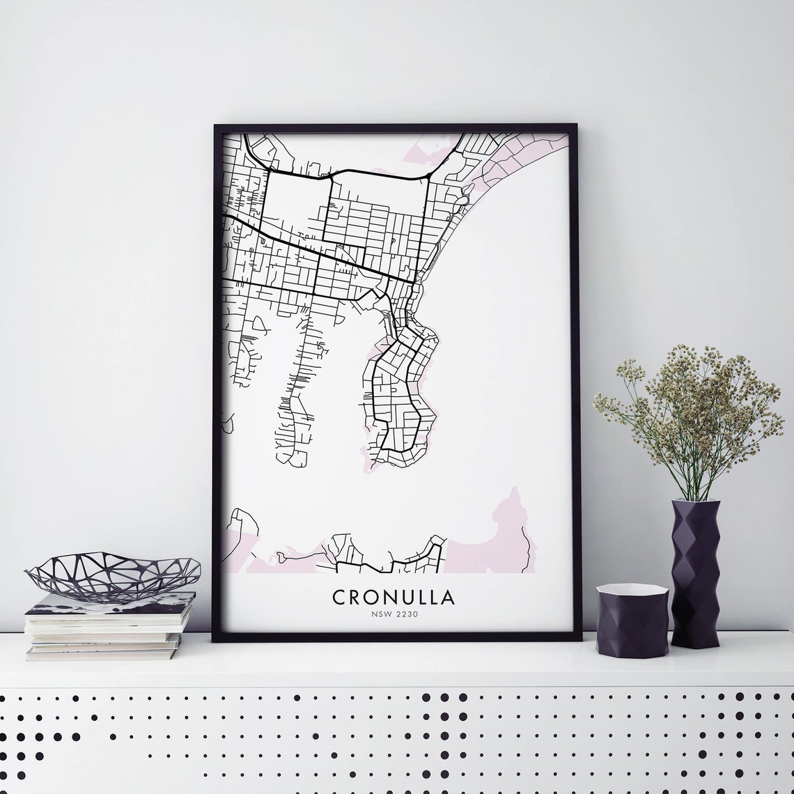 Cronulla Sydney Australia Art Map Print