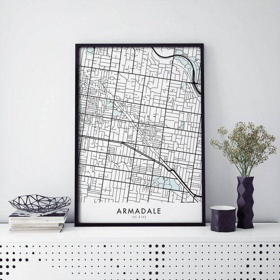 Armadale Melbourne VIC Minimalist Street City Map Art Poster