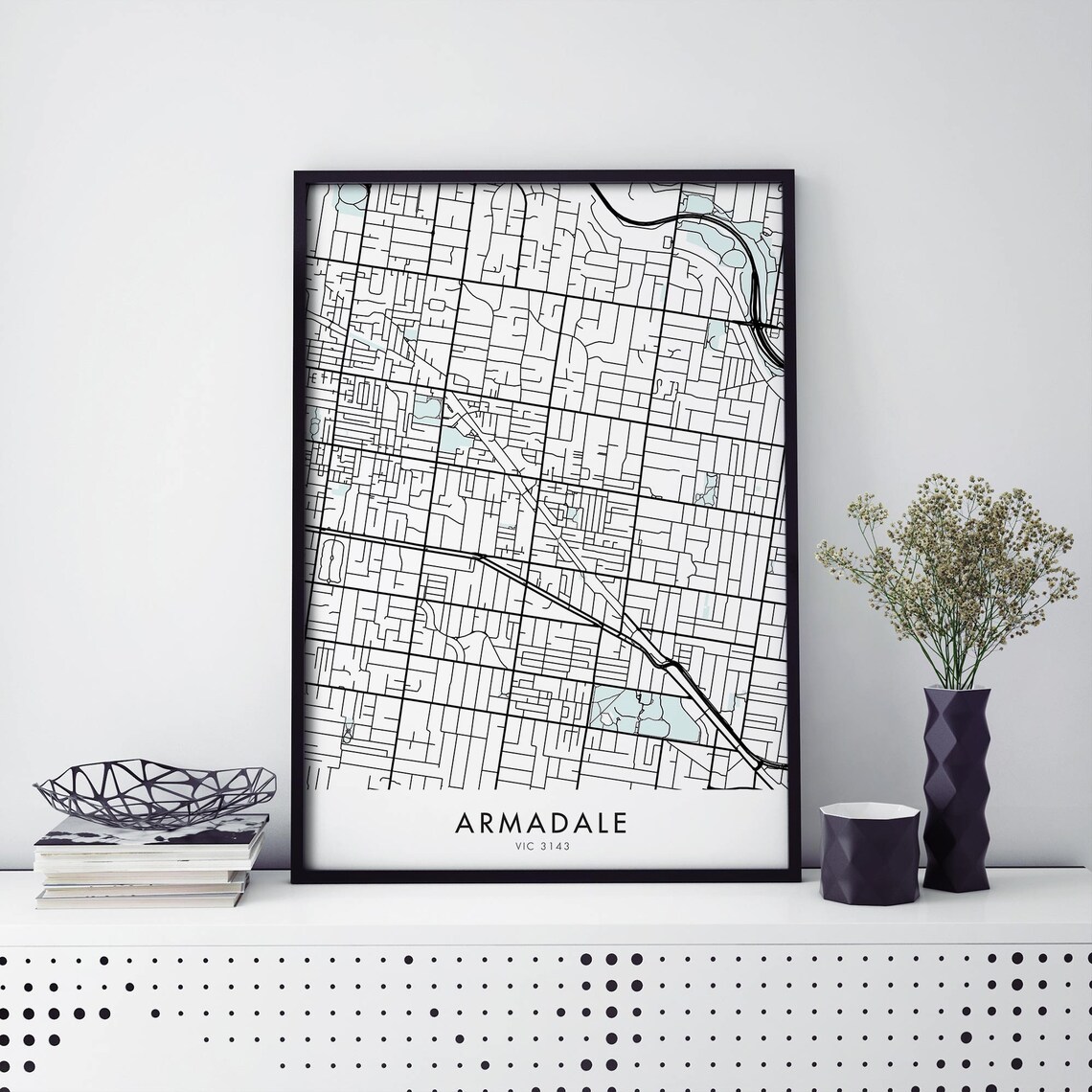 Armadale Melbourne VIC Minimalist Street City Map Art Poster