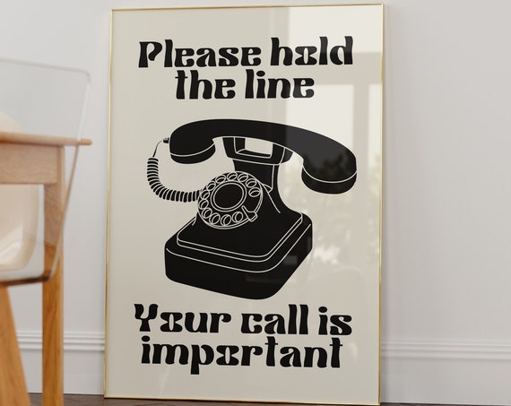 Retro Telephone Print, 70s 80s 90s Humor