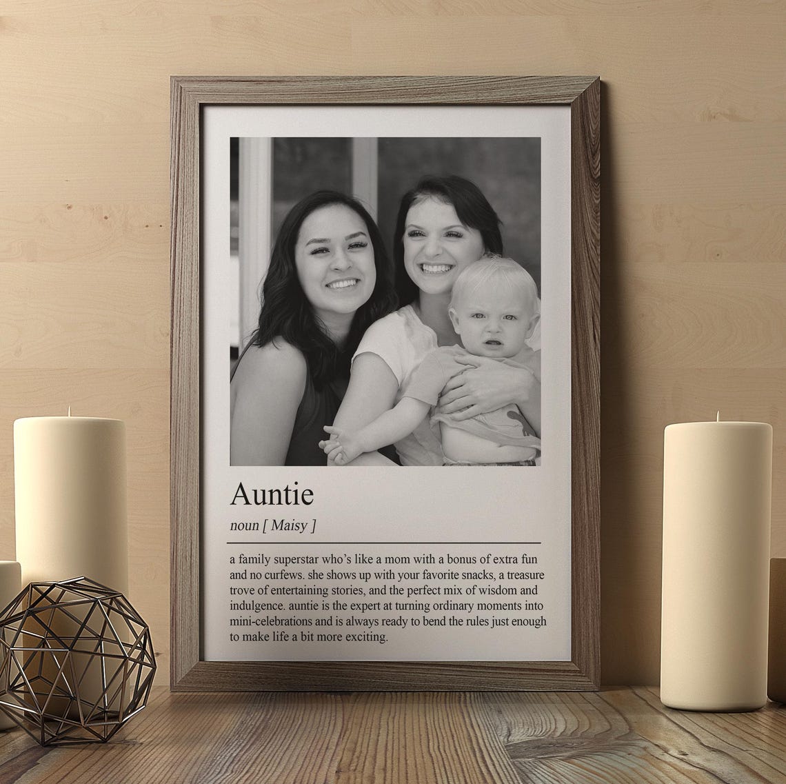 Personalized Auntie Photo Dictionary Definition Fun Gift Poster - Image 2
