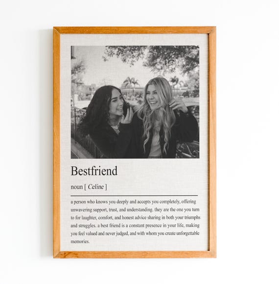 Personalized Best Friend Definition Print Wall Art Print Best Friend Gifts Photo Definition Print Quote Print Custom Gift With Photo