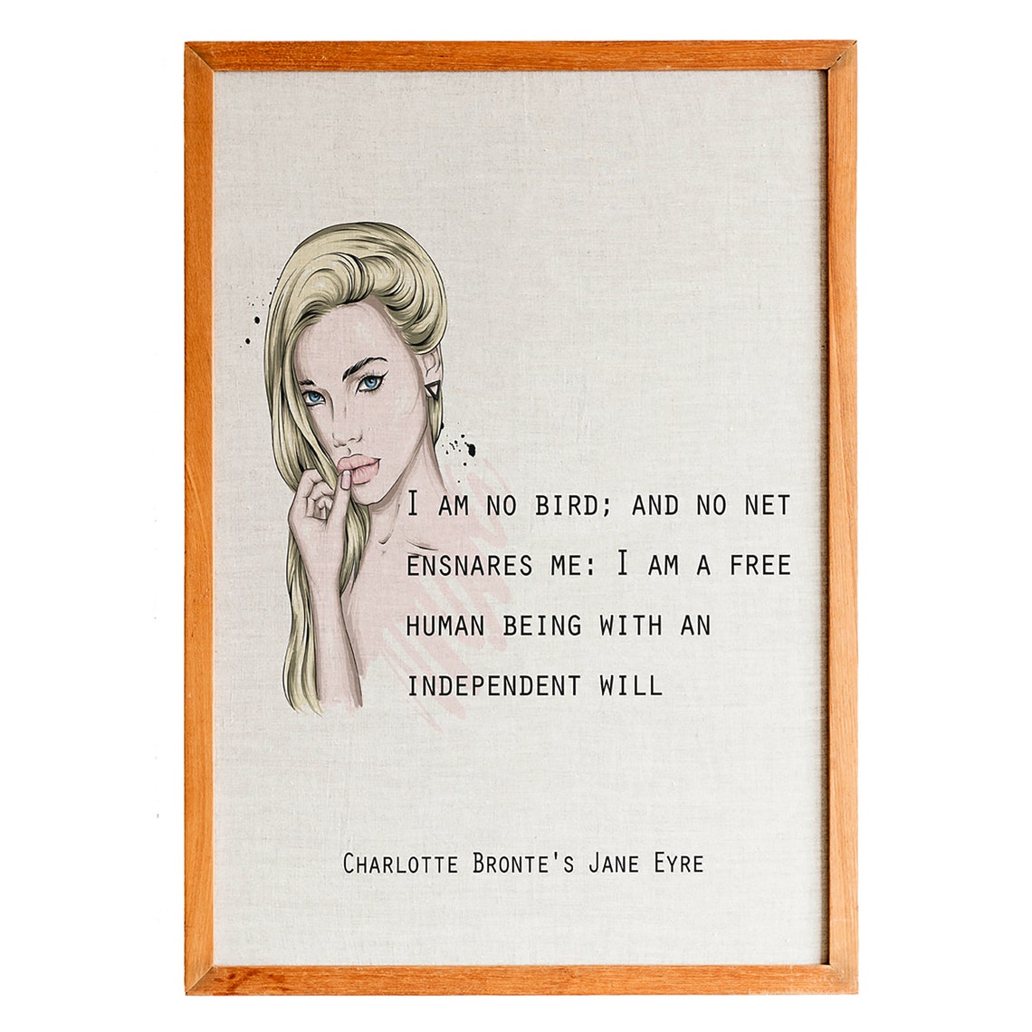 Charlotte Bronte Jane Eyre I Am No Bird Free Woman Quote Poster