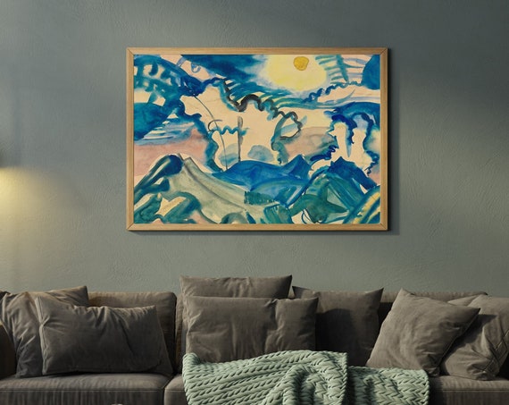 Printed And Shipped Vintage Abstract Painting Antique Moody Print Rustic Wall Art Livingroom Art Contemporary Prints