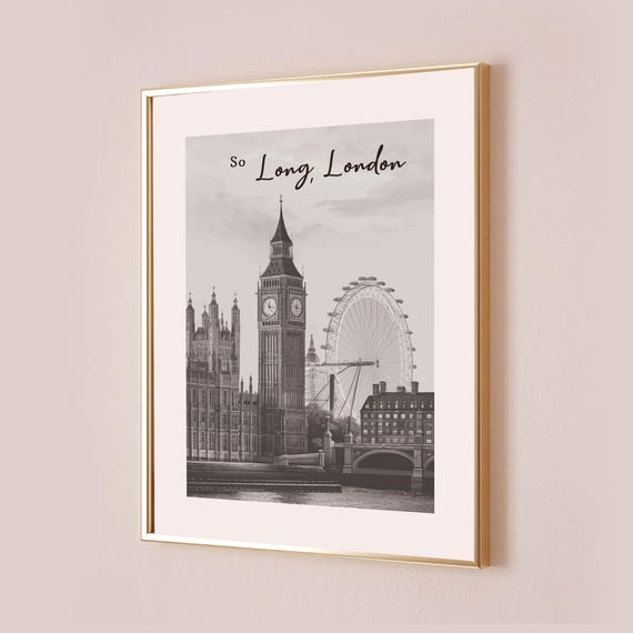 Taylor Poster So Long London Inspired Lyric Print Office Decor Quote Wall Art Subtle Home Black White Room