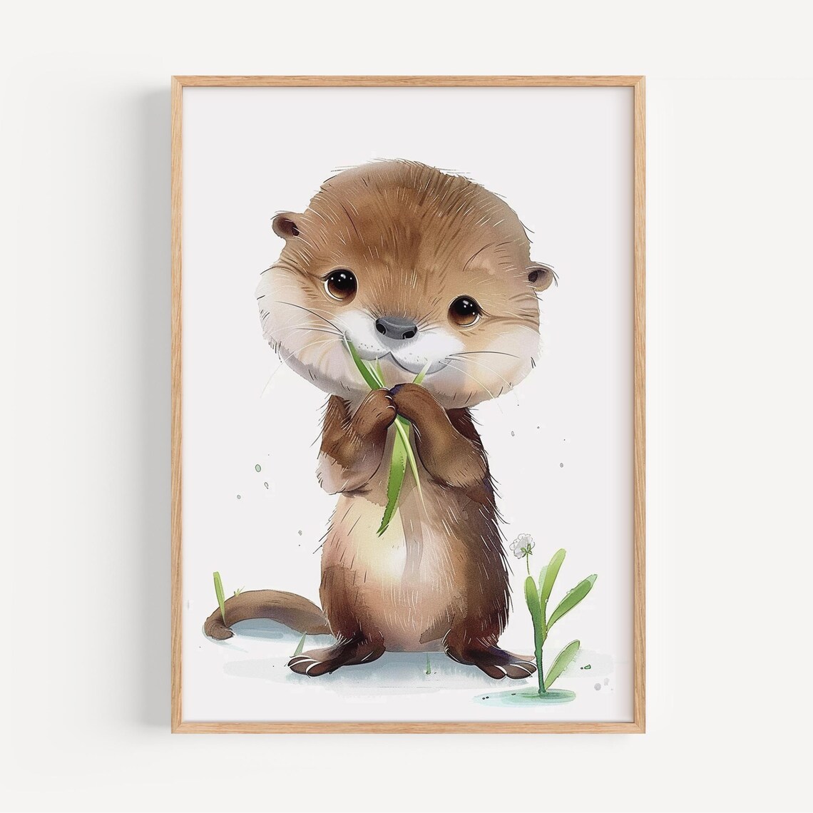 Adorable Otter Kids Room Poster Pastel Wall Art For Nursery Decor Illustration Gift