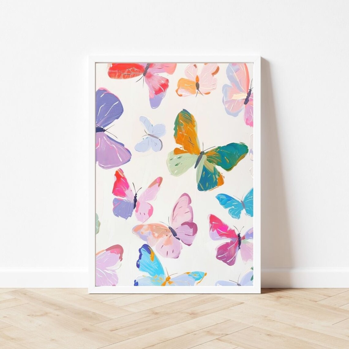 Rainbow Butterflies Watercolor Art Print, Nursery Decor - Image 3