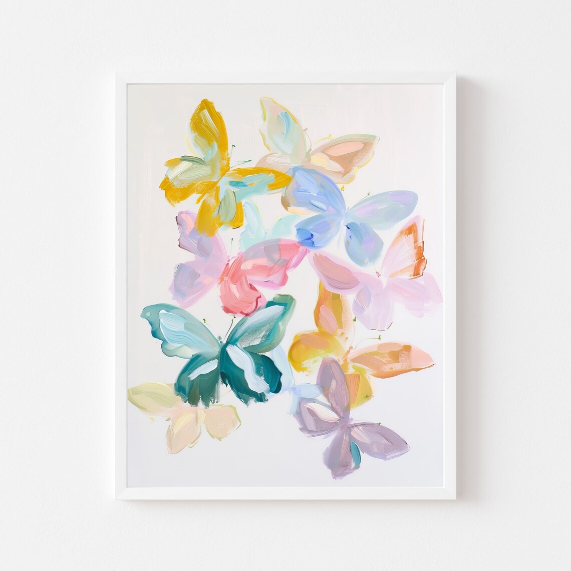 Pastel Butterfly Watercolor Art Print, Tween Decor