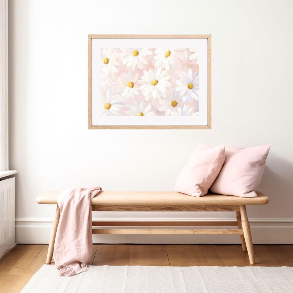 Pastel Daisies Spring Floral Painting, Girls Room Poster - Image 2