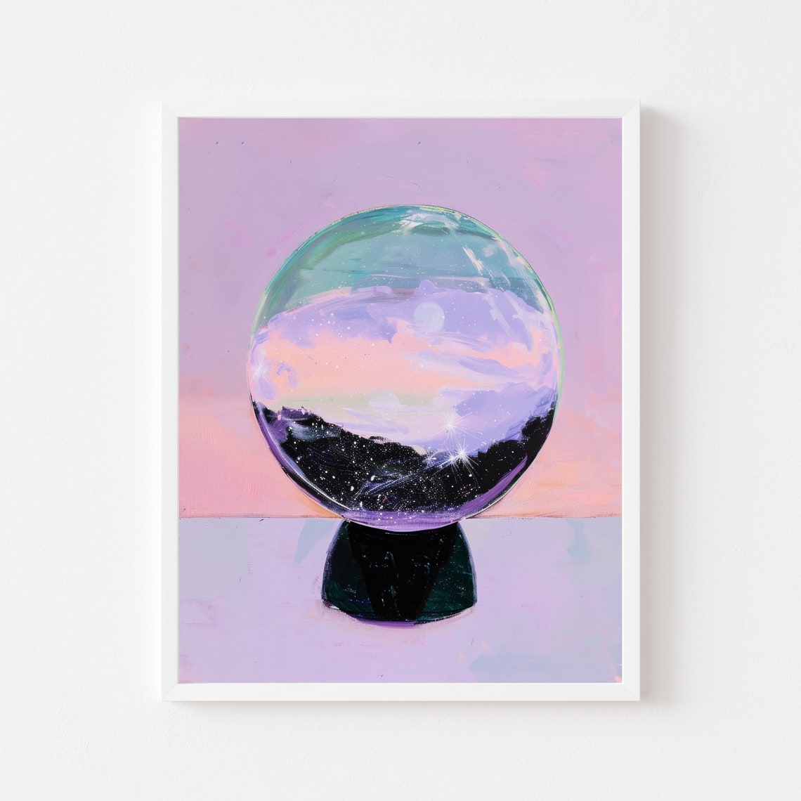 Crystal Ball Holding A Starry Galaxy Mystical Painting Poster