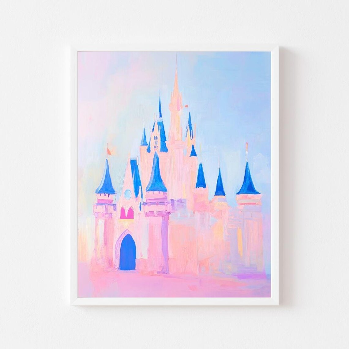 Abstract Pink Magic Castle, Pastel Kingdom Art Print