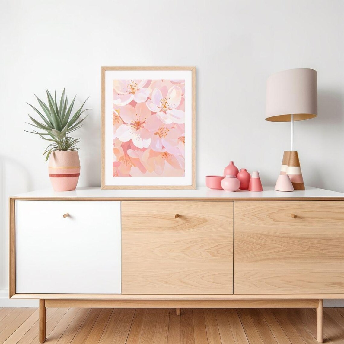Pink Cherry Blossom Painting, Vintage Floral Art Print - Image 2