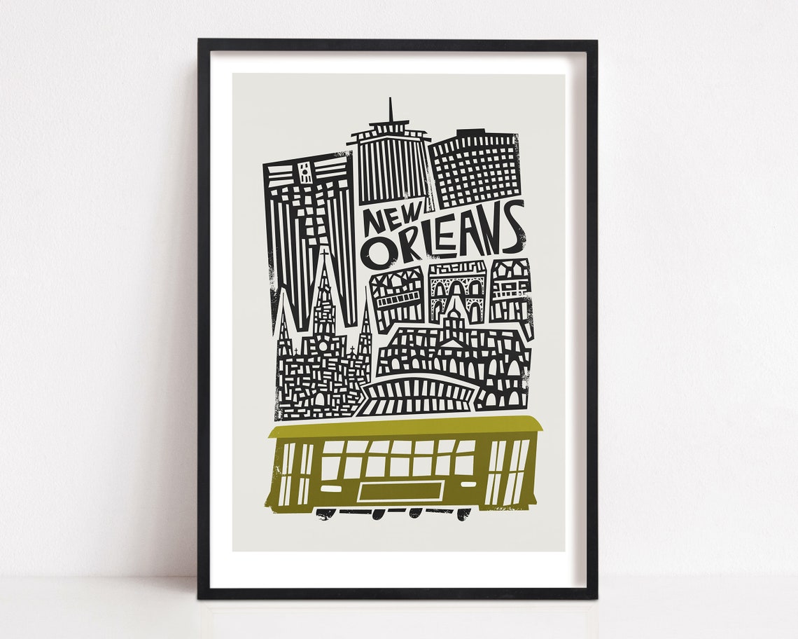 New Orleans Travel Poster, Louisiana City Art