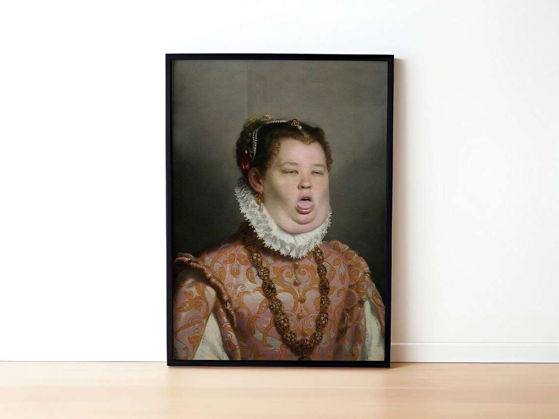 Funny Lady Bathroom Poster Print, Stinky Face - Image 4