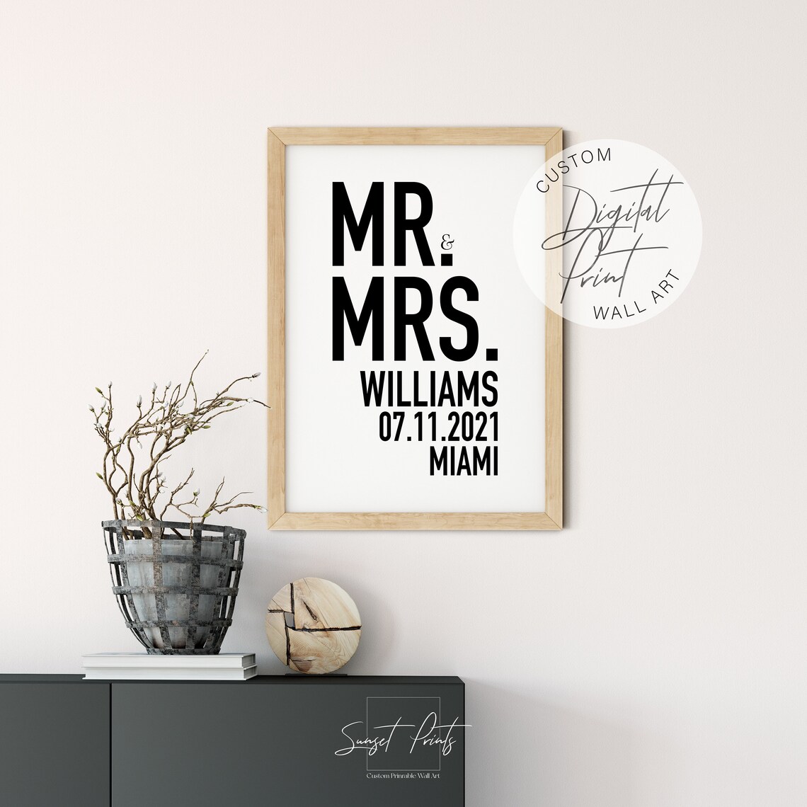 Mr & Mrs Custom Typography Wedding Poster - Image 5