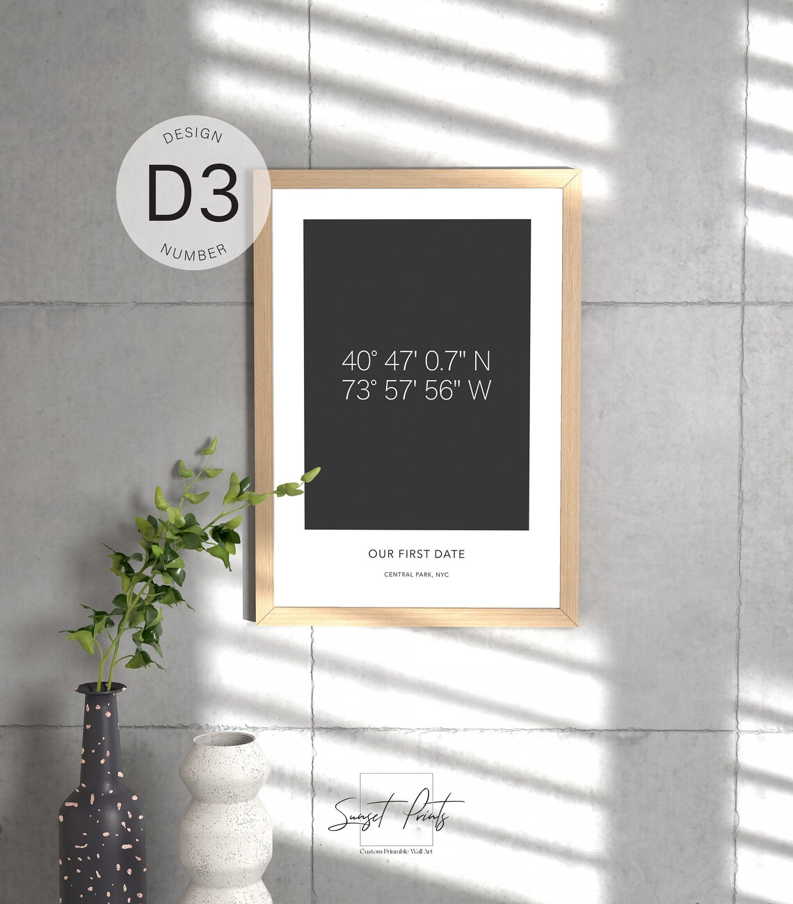 Custom Coordinates Personalized Anniversary Gift - Image 3