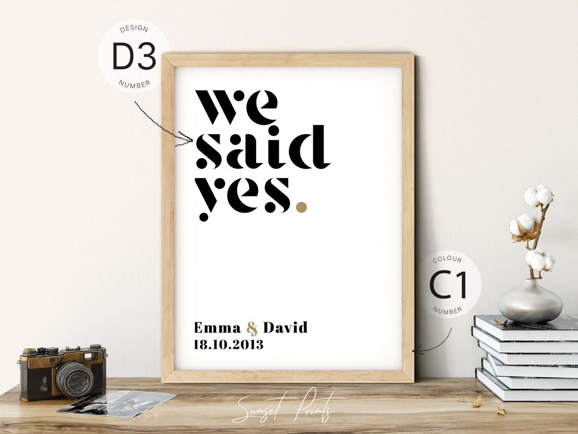 Wedding Day Personalized Art Print, Couples Gift - Image 3