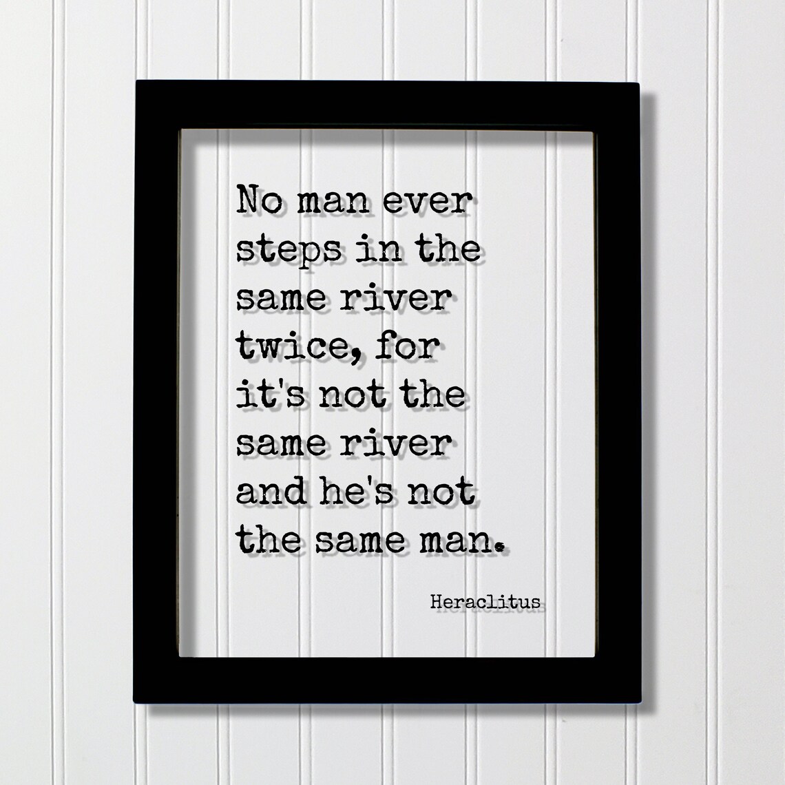 Heraclitus Floating Quote Art Print, River Reflection