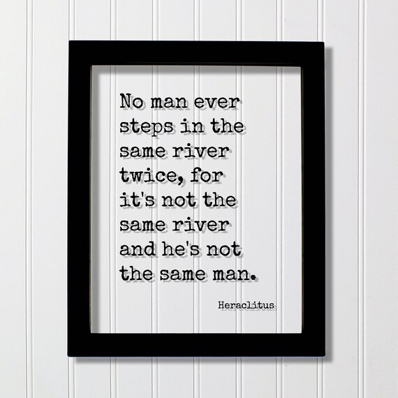 Heraclitus Floating Quote Art Print, River Reflection