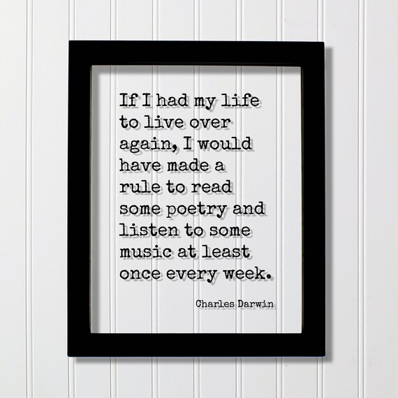 Charles Darwin Poetry and Music Weekly Rule Inspirational Quote Poster