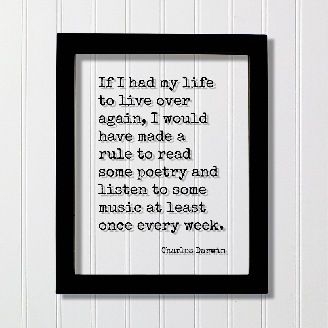Charles Darwin Poetry and Music Weekly Rule Inspirational Quote Poster