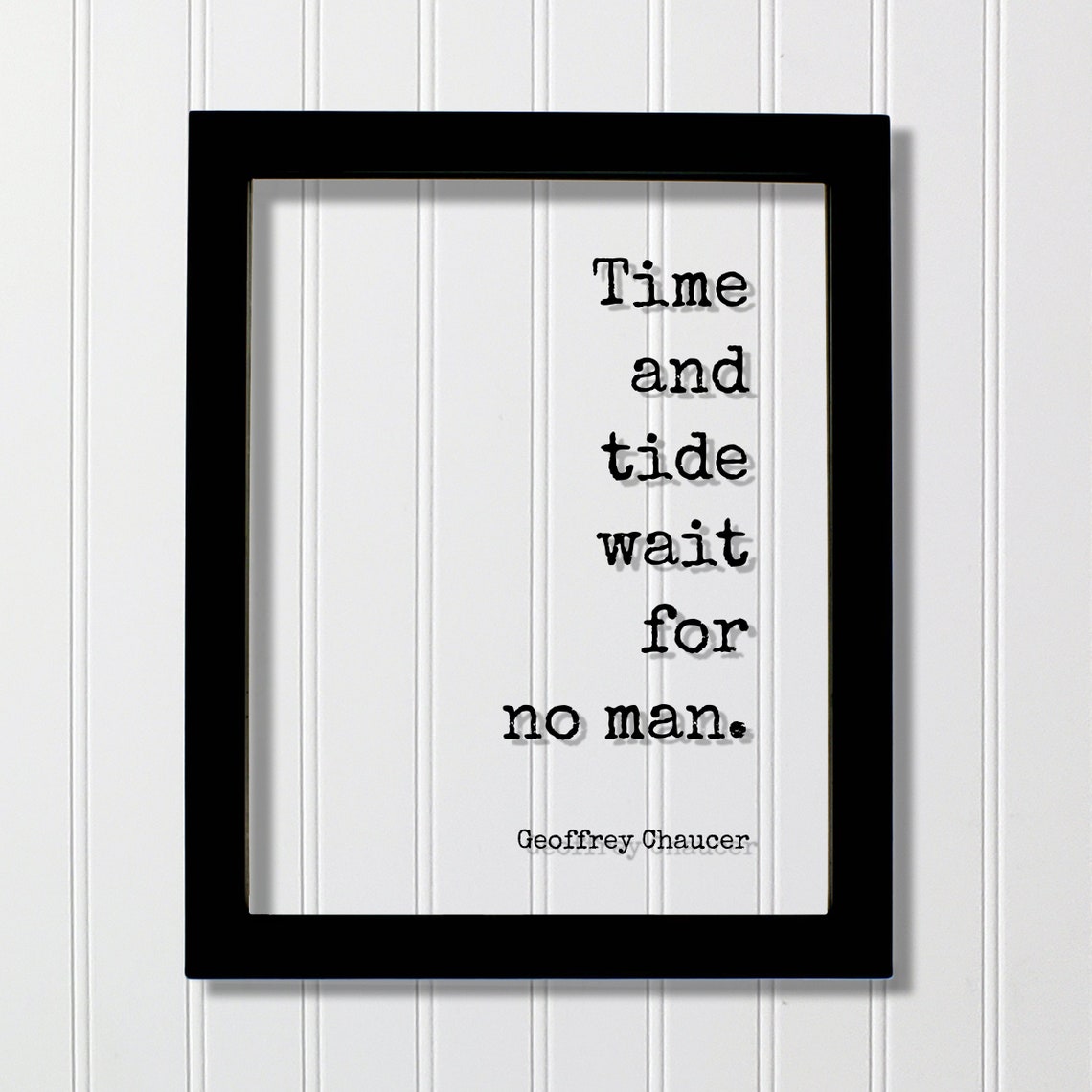 Geoffrey Chaucer Time and Tide Quote Classic Typography Art Poster