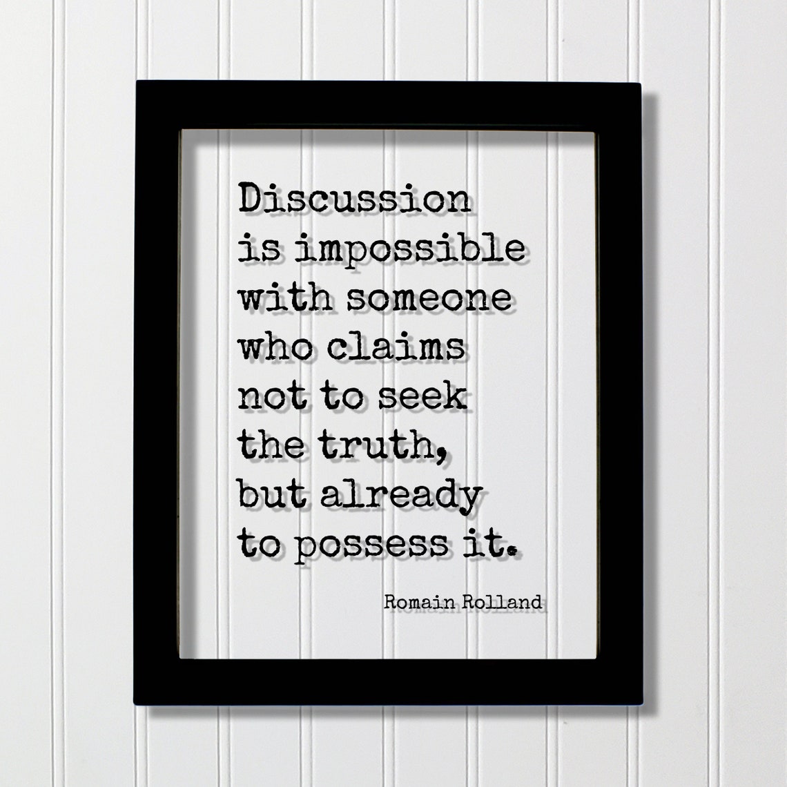 Romain Rolland Truth Discussion Quote Minimalist Typography Poster