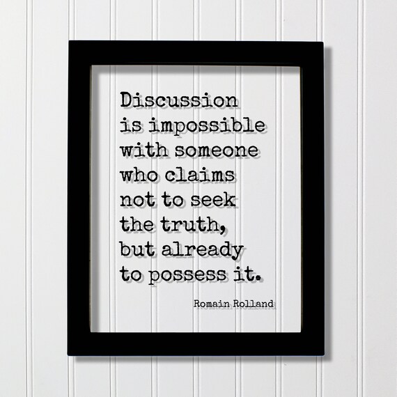 Romain Rolland Truth Discussion Quote Minimalist Typography Poster