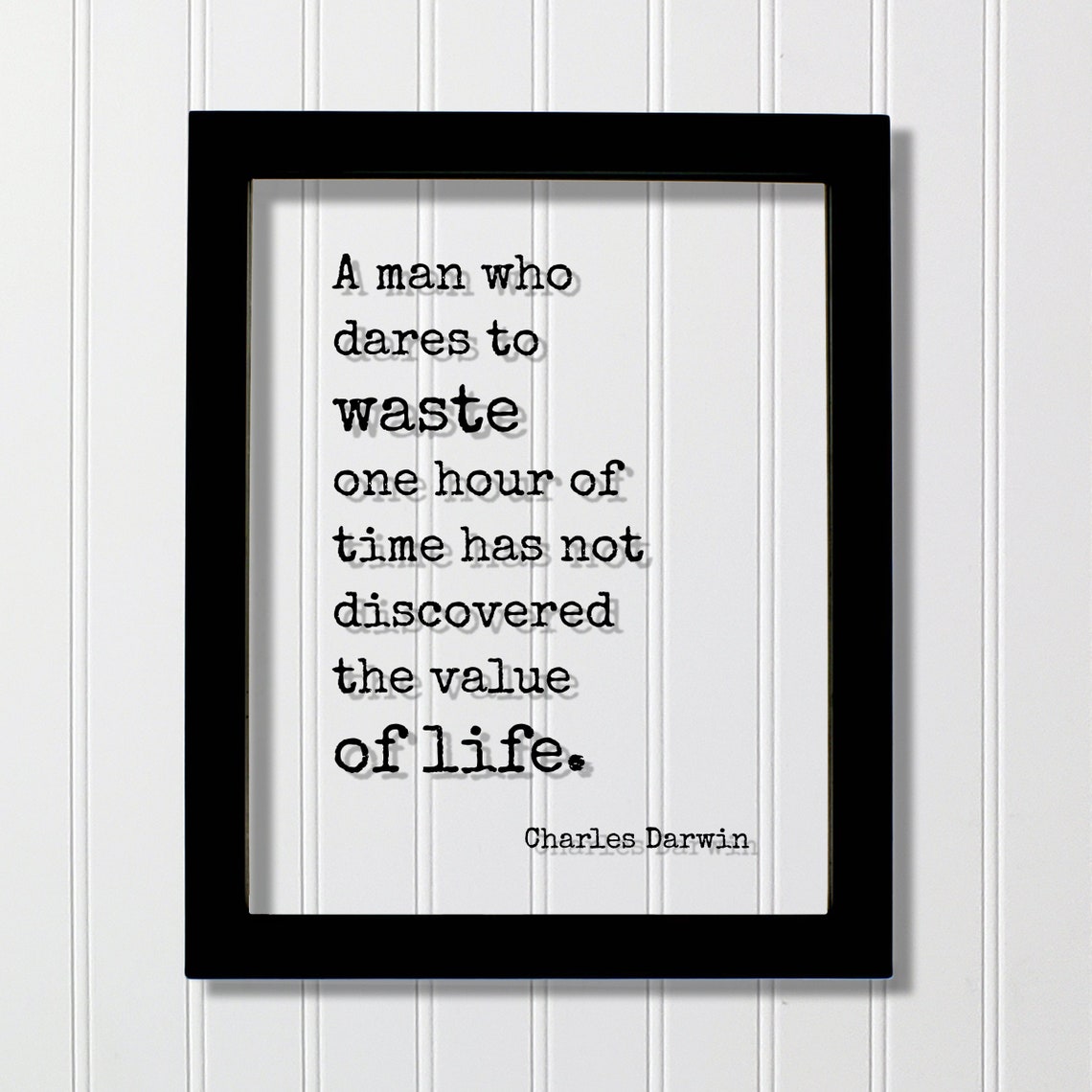 Charles Darwin Time Value Of Life Quote Minimalist Typography Poster