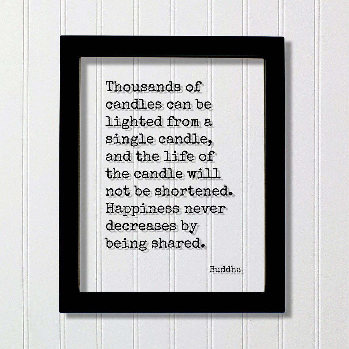 Buddha Quote Art Print, Shared Happiness Message