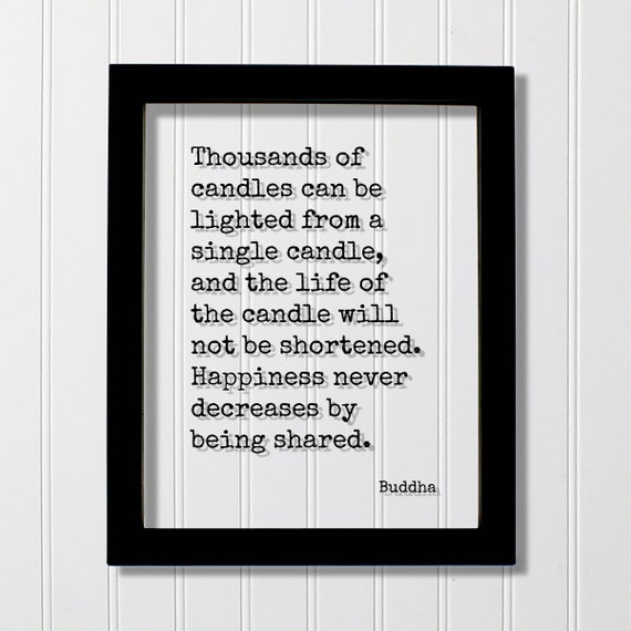 Buddha Quote Art Print, Shared Happiness Message