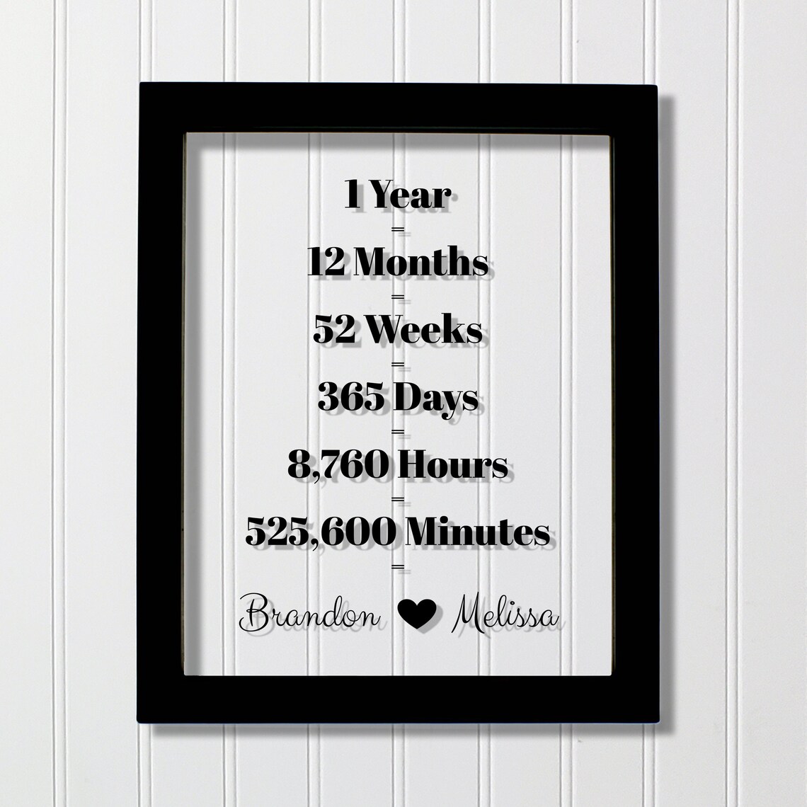 1 Year Anniversary Custom Names Memory Art Print