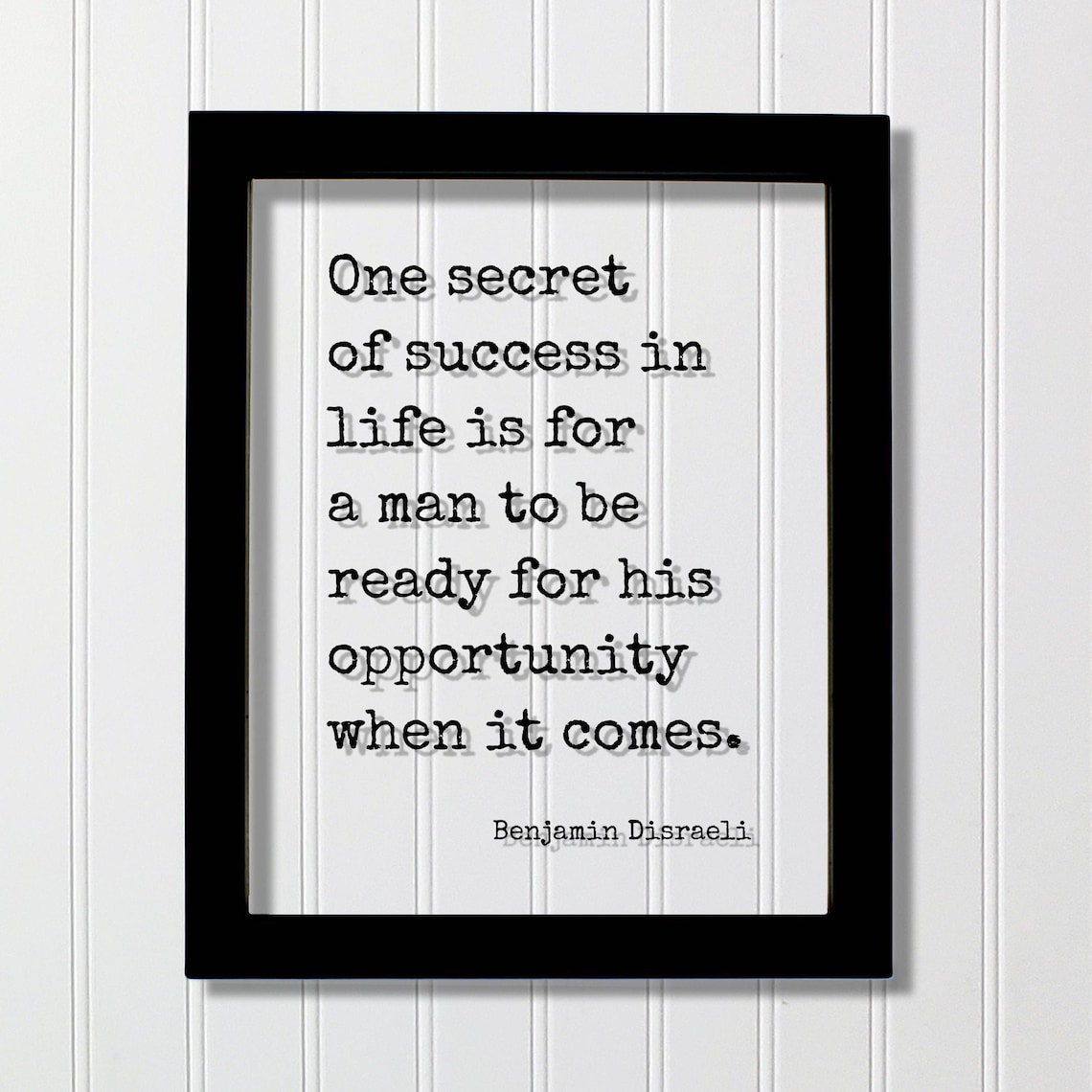 Benjamin Disraeli Opportunity Readiness Success Typewriter Quote Poster