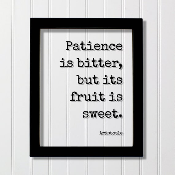 Aristotle Patience Is Bitter But Its Fruit Sweet Floating Quote Endurance Perseverance Persistence Goals Business Success Hustle