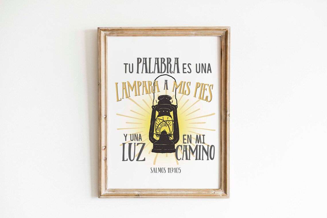 Salmos 119:105 Hand Lettering Art Print - Image 3