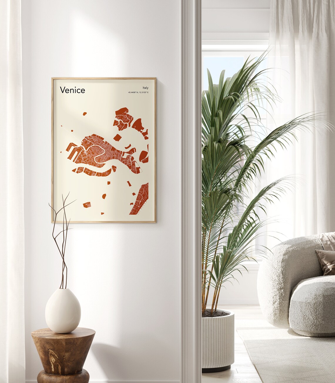 Venice Italy Map Print, Colour Venice Map Poster - Image 2
