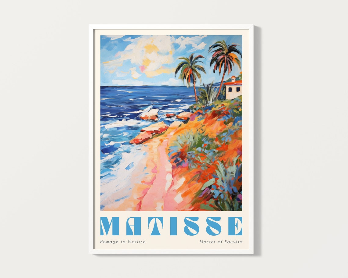 Matisse Coastal Palm Beach Sea Fauvist Painting Style Art Poster - Image 3