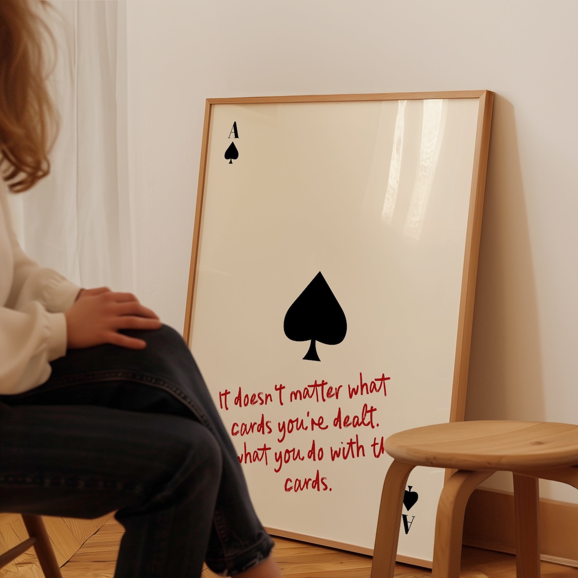 Ace of Spades It Does Not Matter What Cards You Are Dealt Quote Poster - Image 3