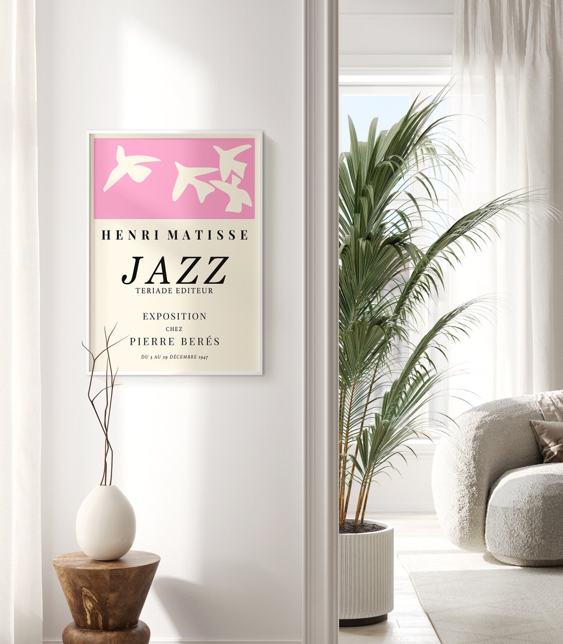 Henri Matisse Jazz 1947 Exhibition Pink Cut Out Birds Art Poster - Image 2