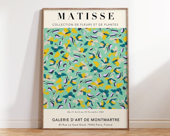 Sage Green Matisse Exhibition Poster Flower Market Print Matisse Botanical Cut Outs Print Floral Botanical Wall Art Print Mp074